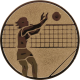 Bronze embossed aluminum emblem 25mm - Volleyball ladies