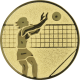 Gold embossed aluminum emblem 50mm - Volleyball ladies