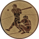 Emblème en aluminium gaufré bronze 25mm - Battre le baseball