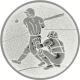 Emblème en aluminium gaufré argent 50mm - Battre le baseball