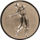Bronze embossed aluminum emblem 25mm - Baseball men 3D