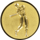 Gold embossed aluminum emblem 50mm - Baseball men 3D