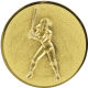 Alu emblem embossed gold 25mm - baseball ladies 3D