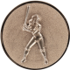 Bronze embossed aluminum emblem 25mm - Baseball Ladies 3D