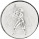Emblème en aluminium gaufré argent 50mm - Baseball Femme 3D