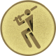 Alu emblem embossed gold 25mm - baseball pictogram