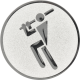 Alu emblem embossed silver 25mm - baseball pictogram