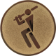 Alu emblem embossed bronze 25mm - baseball pictogram