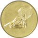 Embossed gold aluminum emblem 25mm - Tennis 3D