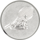 Silver embossed aluminum emblem 25mm - Tennis 3D
