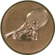 Bronze embossed aluminum emblem 25mm - Tennis 3D