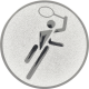 Silver embossed aluminum emblem 25mm - Tennis pictogram