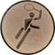 Aluminum emblem embossed bronze 25mm - tennis pictogram