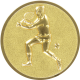 Alu emblem embossed gold 25mm - tennis men 3D