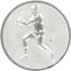Aluminium emblem embossed silver 25mm - tennis men 3D