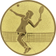 Aluemblem geprägt gold 25mm - Tennis Damen