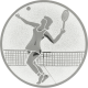 Silver embossed aluminum emblem 25mm - Tennis Ladies