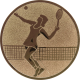 Bronze embossed aluminum emblem 25mm - Tennis Ladies