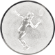 Emblème en aluminium gaufré argent 25mm - Tennis Femme 3D