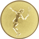 Aluemblem geprägt gold 50mm - Tennis Damen 3D