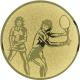 Aluemblem geprägt gold 25mm - Tennis Damen Doppel