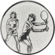 Aluemblem geprägt silber 25mm - Tennis Damen Doppel