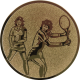 Aluemblem geprägt bronze 25mm - Tennis Damen Doppel