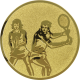 Aluemblem geprägt gold 25mm - Tennis gemischtes Doppel
