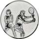 Emblème en aluminium gaufré argent 25mm - Tennis double mixte