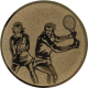 Aluemblem geprägt bronze 25mm - Tennis gemischtes Doppel