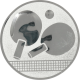 Emblème en aluminium gaufré argent 25mm - Raquette de ping-pong 