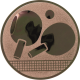 Emblème en aluminium gaufré bronze 25mm - Raquette de ping-pong