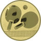 Emblème en aluminium gaufré or 50mm - Raquette de ping-pong