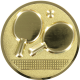 Gold embossed aluminum emblem 25mm - Table tennis bat 3D