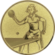 Gold embossed aluminum emblem 25mm - Table tennis ladies