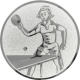 Silver embossed aluminum emblem 50mm - Table tennis ladies