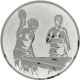 Emblème en aluminium gaufré argent 25mm - Double tennis de table hommes