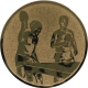 Emblème en aluminium gaufré bronze 25mm - Double tennis de table hommes