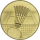 Aluminum emblem embossed gold 25mm - Badminton