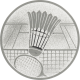Silver embossed aluminum emblem 25mm - Badminton