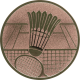 Bronze embossed aluminum emblem 25mm - Badminton