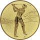 Aluemblem geprägt gold 25mm - Golfspieler