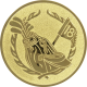 Alu emblem embossed gold 25mm - golf bag in honor wreath