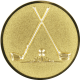 Aluemblem geprägt gold 25mm - Golfschläger 3D