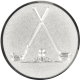 Emblème en aluminium gaufré argent 25mm - Clubs de golf 3D
