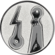 Emblème en aluminium gaufré argent 25mm - Minigolf neutre