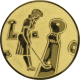 Gold embossed aluminum emblem 25mm - Minigolf ladies