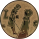 Bronze embossed aluminum emblem 25mm - Minigolf ladies