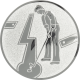 Alu emblem embossed silver 25mm - mini golf men