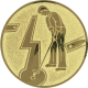 Aluminum emblem embossed gold 50mm - Minigolf men